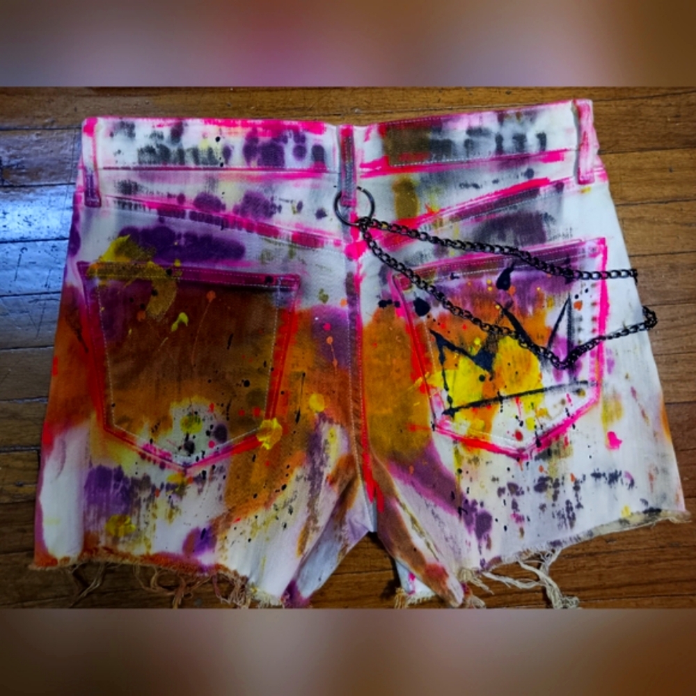 Velvet jean shorts